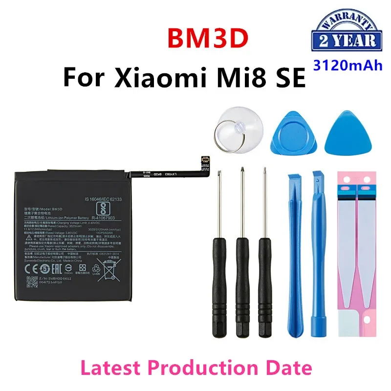 

100% Orginal BM3D 3020mAh Battery For Xiaomi Mi 8 SE Mi8 SE Mi8SE BM3D High Quality Phone Replacement Batteries +Tools