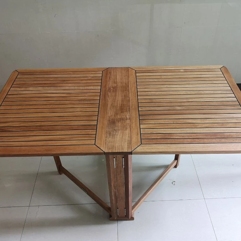 

Folding teak table desktop coffee table with table feet 750x1400x719mm