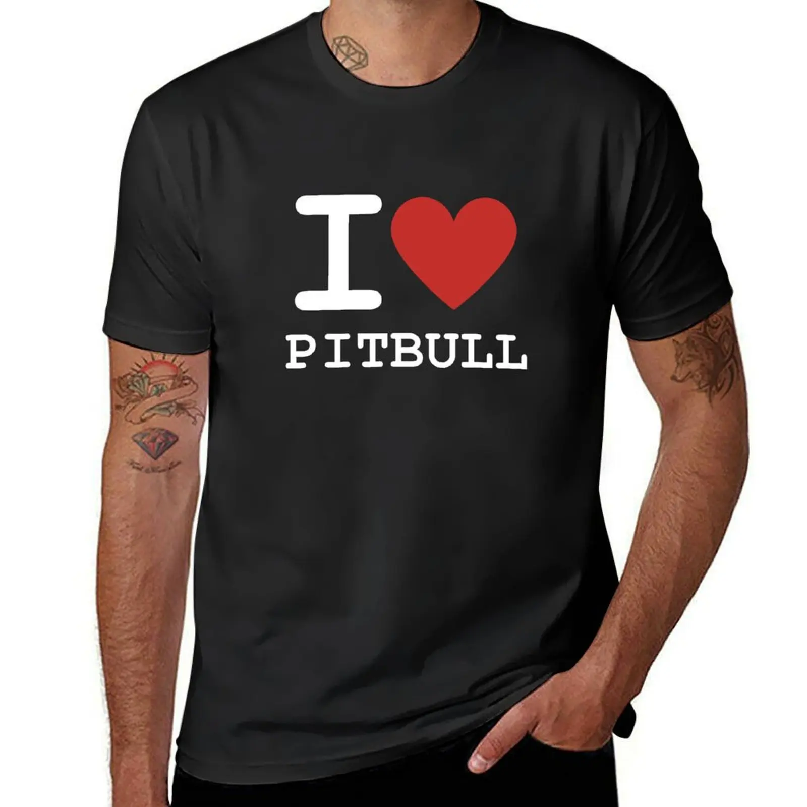 I Heart Pitbull - I Love Pitbull T-Shirt summer tops sweat mens graphic t-shirts hip hop