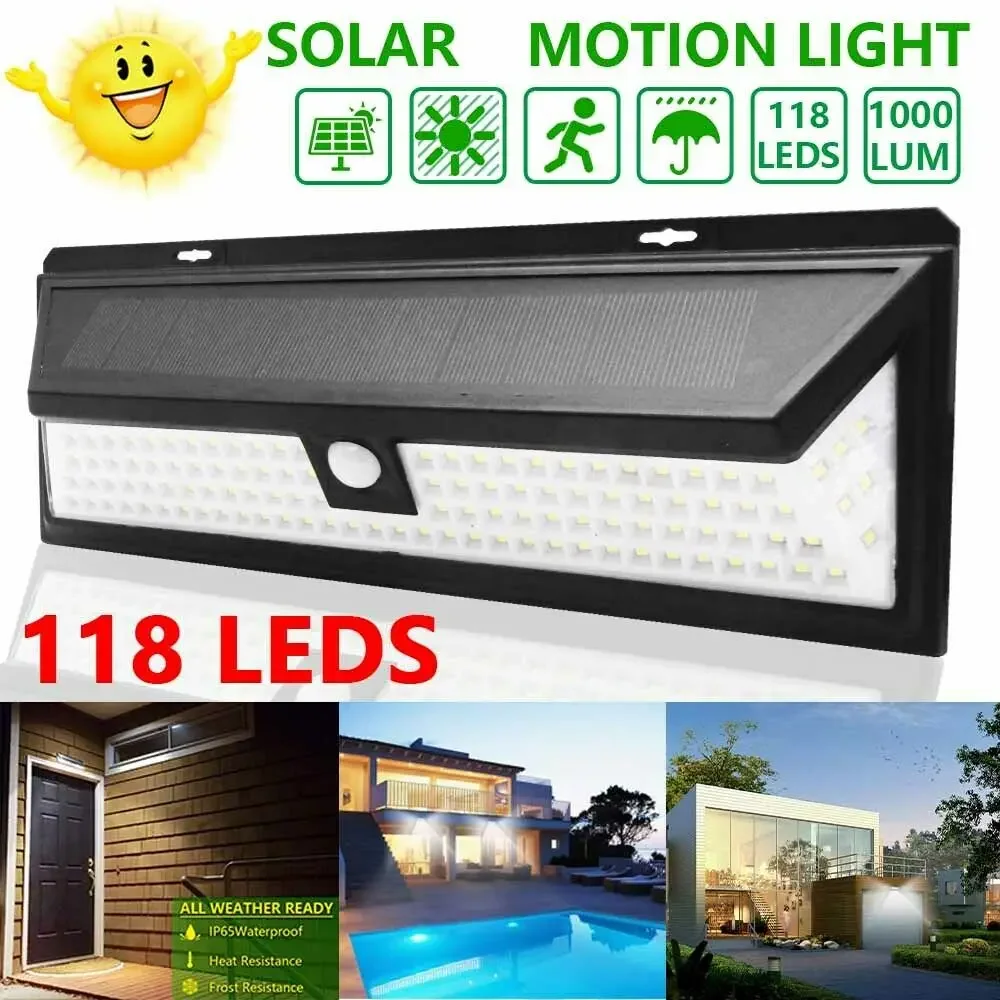 WAKYME 118 LED solární lehký PIR hnutí senzor zeď lampa outdoorové vodotěsný solární napájené sad dekorace bezodkladnost lehký