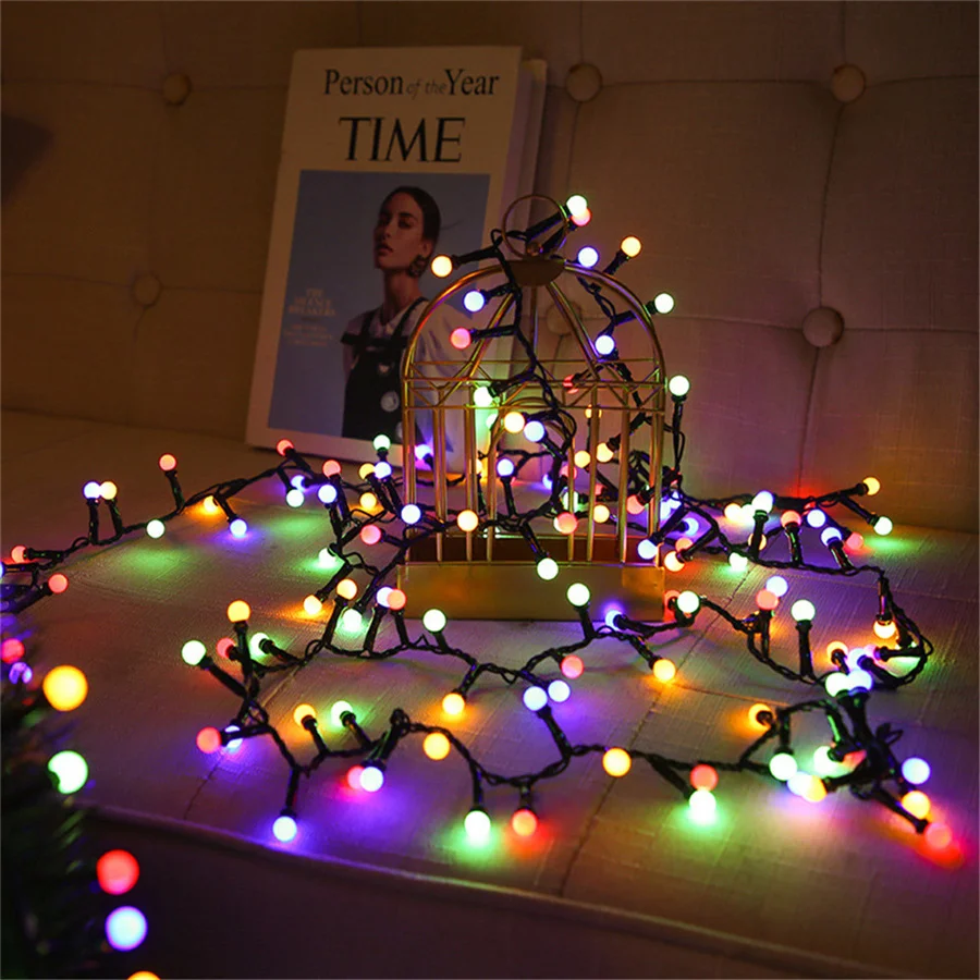 Waterproof LED Firecrackers Fairy String Lights 8 Modes Christmas Round Ball Garden Garland Light for Party Indoor Outdoor Decor