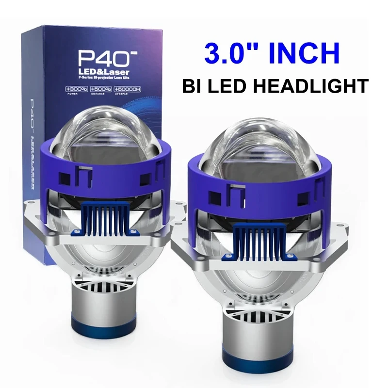 

P40L 3.0 Inch Bi Led Projector Lens Halo Lights H4 H7 9005 9006 Car Headlights Hella 3R Angel Eyes High Low Beam LED Auto Lamps