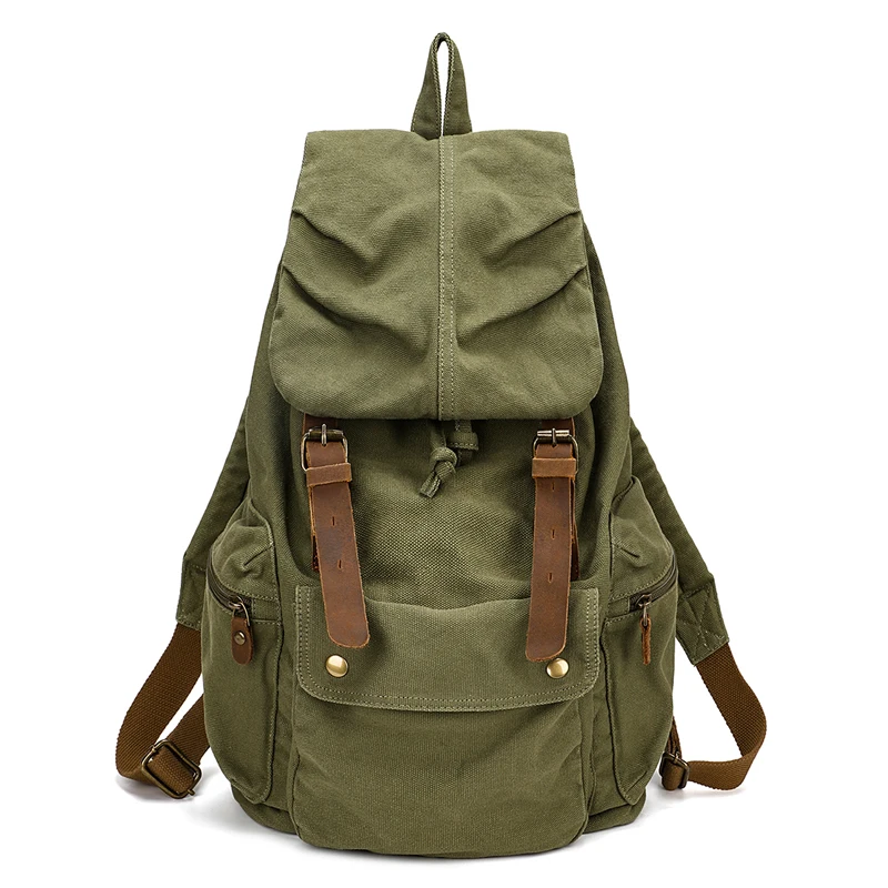 KOOGER High Capacity Canvas Vintage Backpack for School College Hiking Travel