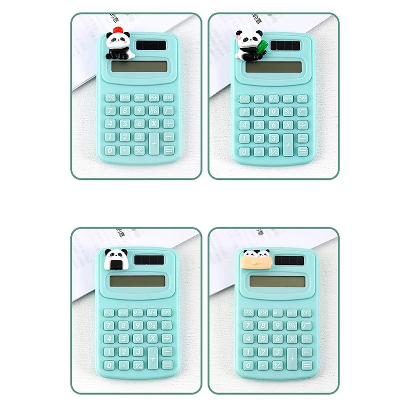 Lindo Panda Mini calculadora, pequeña, portátil, Oficina de estudiantes, computadora pequeña, calculadora de alto aspecto