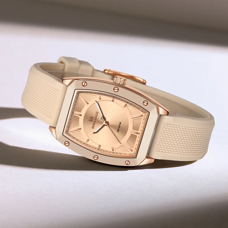 Top Luxury Brand NAVIFORCE Exquisite Women Watch 3ATM Waterproof Quartz Barrel Shaped Ladies Wristwatches Business Fashion 2024