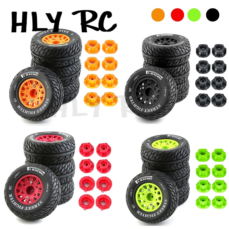 

4Pcs 113mm 1/8 1/10 Short Course Truck Tire with 12mm 14mm 17mm Wheel Hex for Slash ARRMA SENTON Vkar SCTX10 HPI RC Car