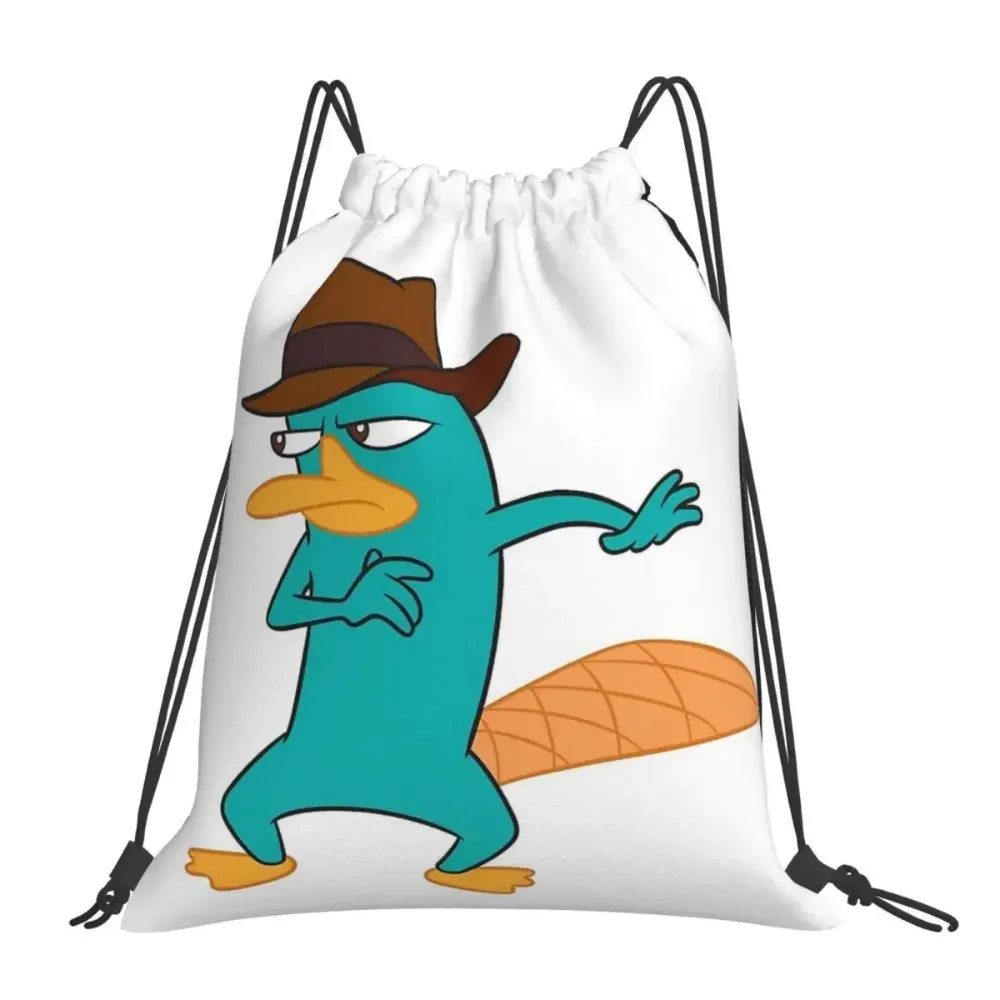 Рюкзаки с маской Perry The Platypus, повседневные сумки на шнурке, карманные спортивные сумки на шнурке, сумки для книг для мужчин, женщин, студентов