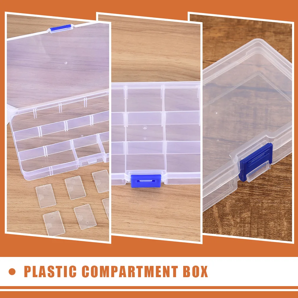 

5Pcs Portable Clear Plastic Organizer Box Multi-Function Divider Storage Container For Crafts