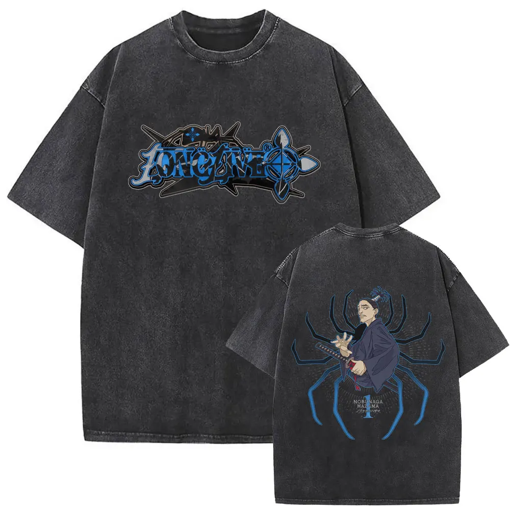 Washed Vintage Anime Hunter X Hunter T-shirt Hisoka Graphic T Shirt Men Women Casual Oversized Cotton T-shirts Short Sleeve Tops