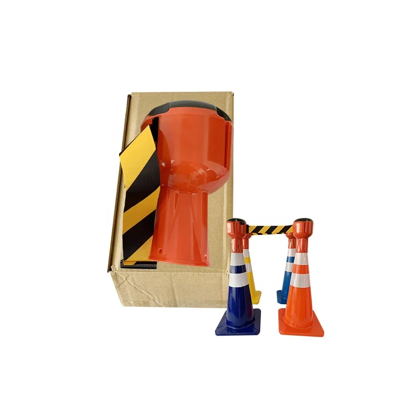 

Red White or Yellow Black Traffic Retractable Belt Cone Tape Cone Topper