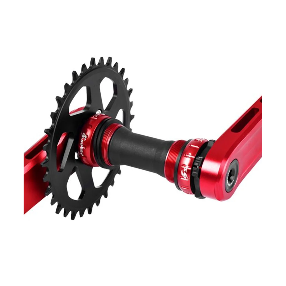 SWTXO BB68 BB73 Ceramic Bearing BB Thread BB BSA 68/73mm for 22mm 24mm MTB Road Bike Crankset, Black Red