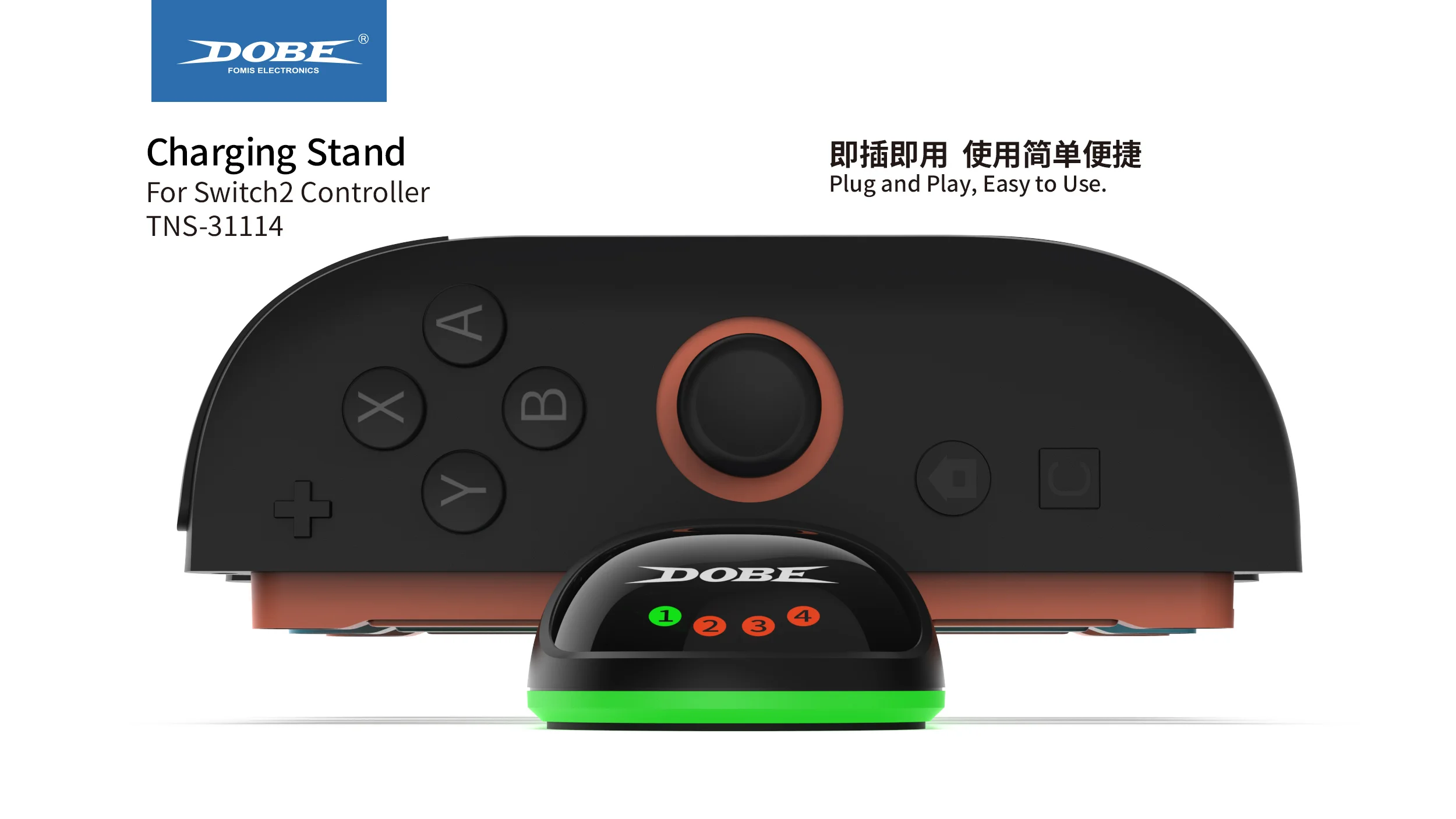 TNS-31114 Für Switch2 Joy Controller Ladestation mit LED-Anzeige Licht für Switch 2 Linker und rechter Griff in 1 Ladestation