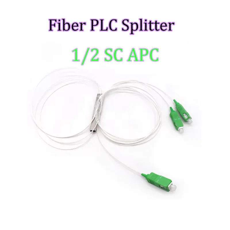 

1x2 Fiber Optic PLC Splitter SC APC 1:2 FTTH Mini Steel Tube Type 0.9mm Fiber Optic Splitter SC/APC Connector