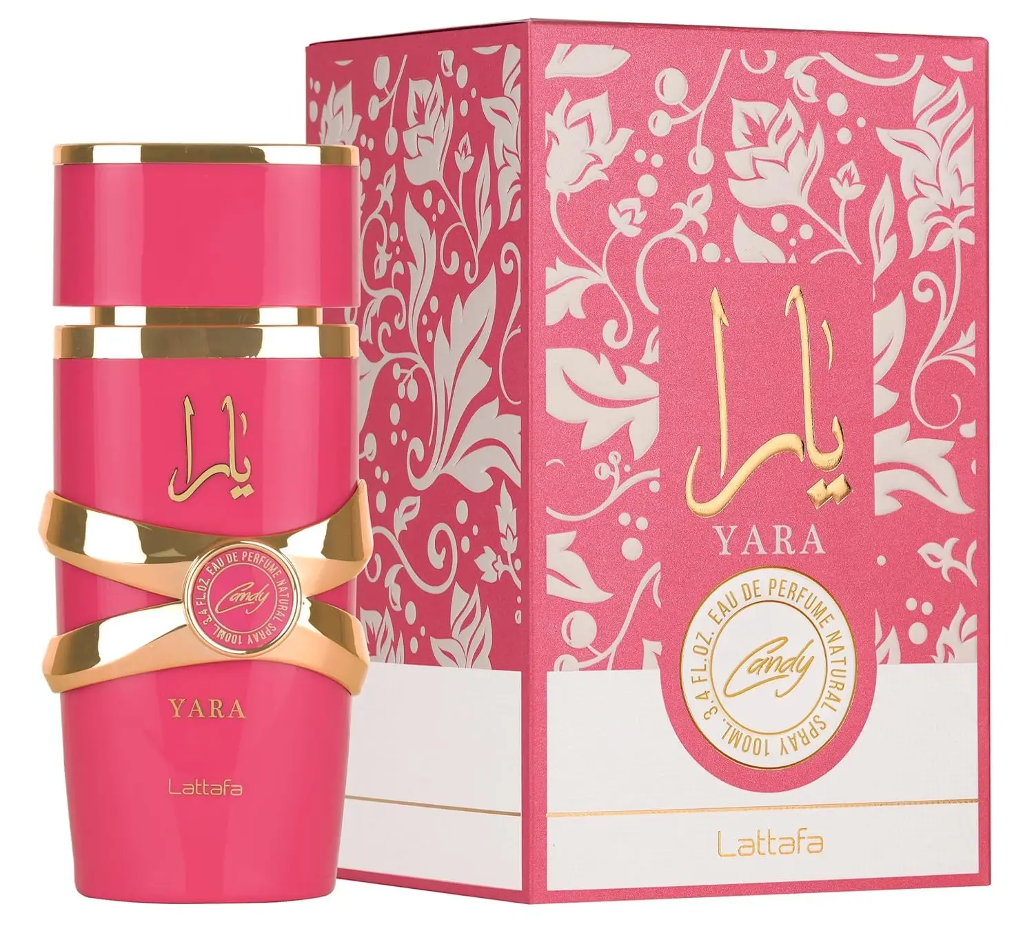 Lattafa Yara Candy - Baunilha, Frutado, Citrus, Floral - Eau de Parfum Fragrância de Longa Duração para Mulher, 3,40 Onça / 100 ml