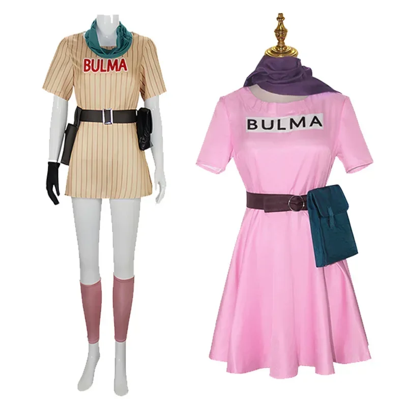 

Anime Bulma Cosplay Costume Pink Dress Uniform Women's Dresses Outfits Halloween Carnival Masquerade Party For Adult Women