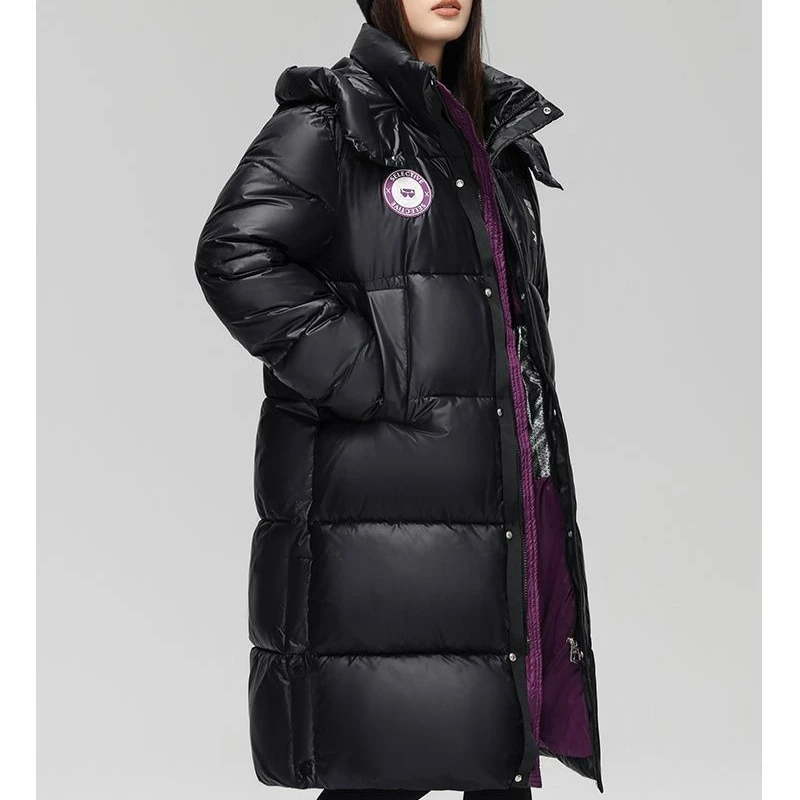 2026 جديد الذهب الأرجواني الملابس القطنية الدافئة المرأة سميكة سوداء موضة يندبروف سترة مزاجه ضئيلة