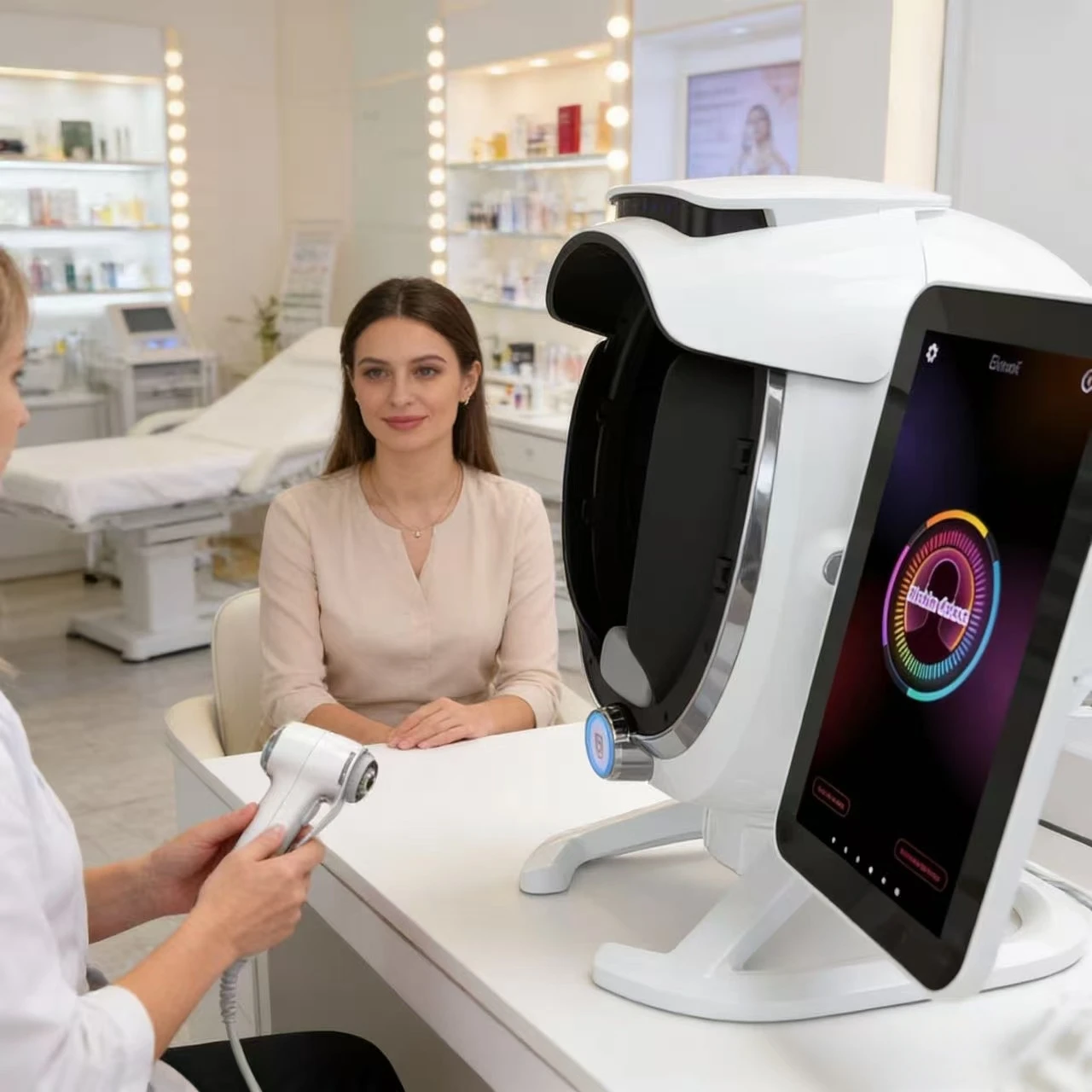 

Интеллектуальный анализатор кожи AI Visia 8-спектральный, ирригатор для полости рта, 3D-сканер-детектор для лица, с функцией печати отчетов и рекомендаций по продукту