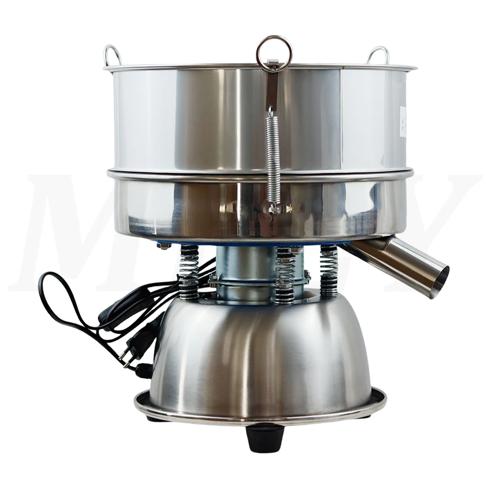 220V Electric Stainless Steel Screening Machine Powder Vibrating Sieving Machine Lab Sieve Shaker Vibrating Screen 30CMx10CM