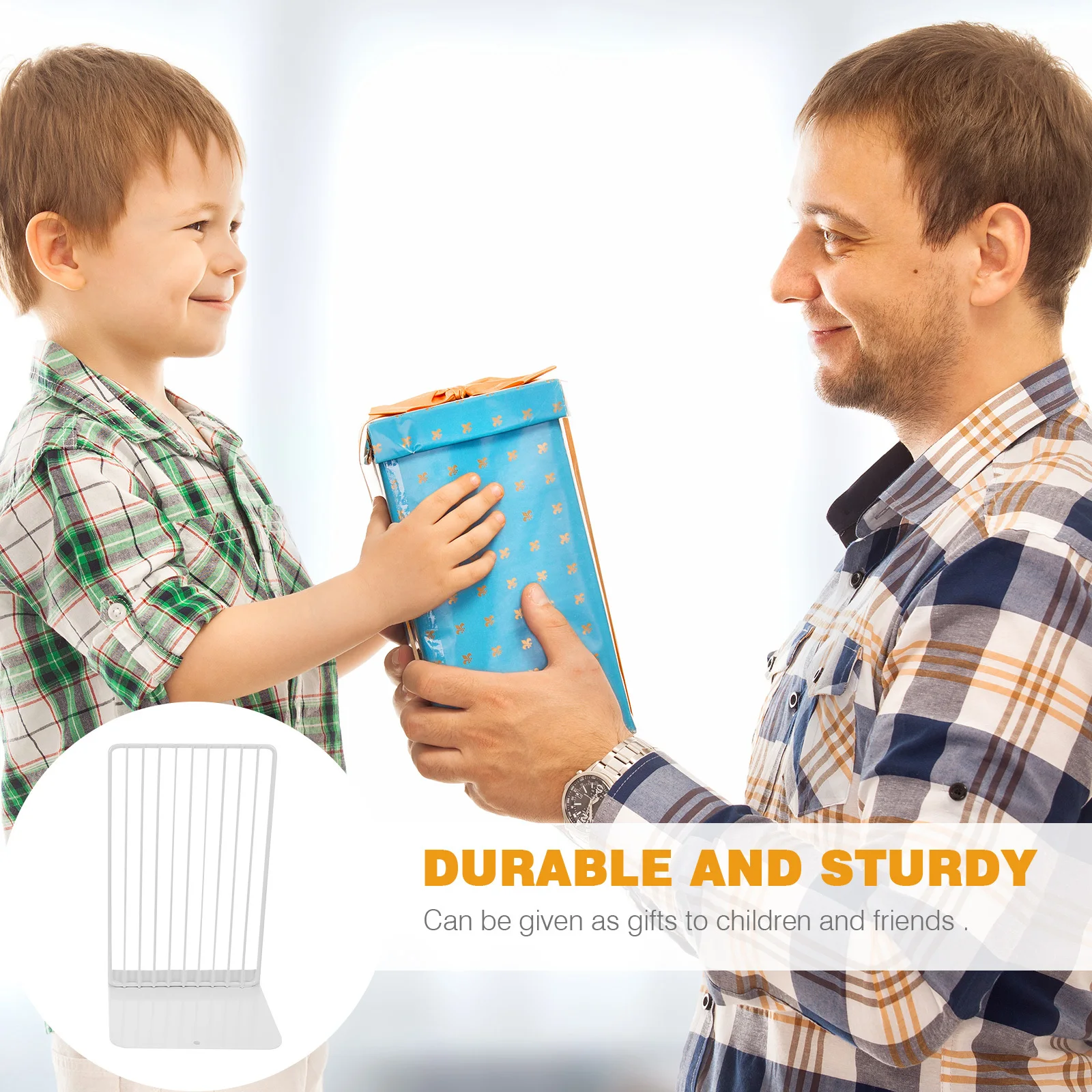 

2Pcs Iron Bookends Modern Simple Design Book Stoppers for Bedroom Living Room Coffee Shop Bookstore Display Shelf Support Large