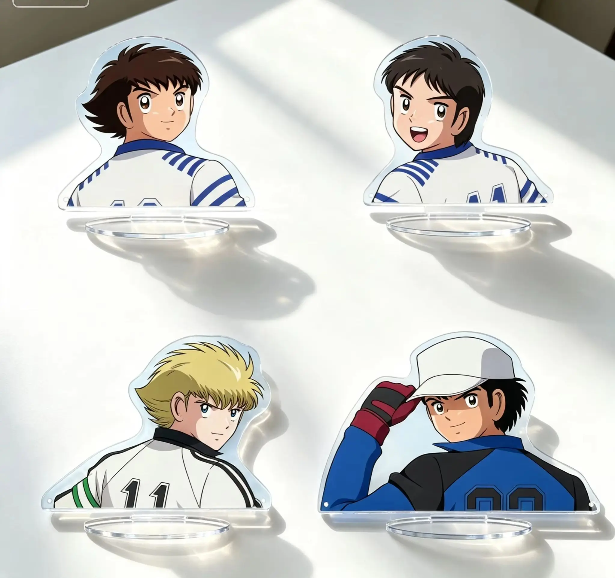 Anime Captain Tsubasa Ozora Genzo Wakabayashi Combat Shadow Form Acrylic Stand Model Plate Keychains Desk Decor