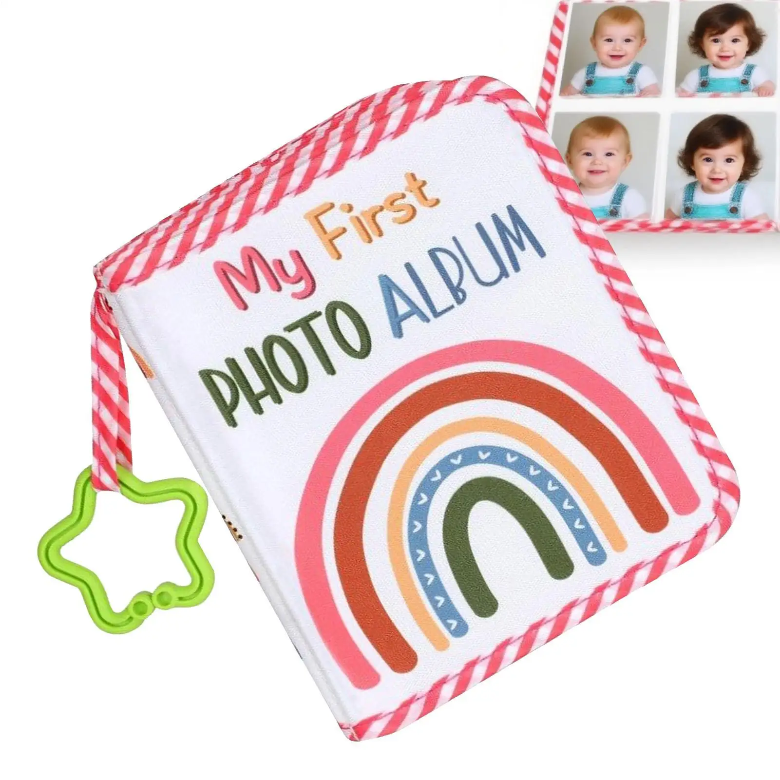 Baby Photo Book Baby Book Photo Album with Star Hook Picture Keepsake Rainbow Print Photo Album Handmade Keepsake Memory Album