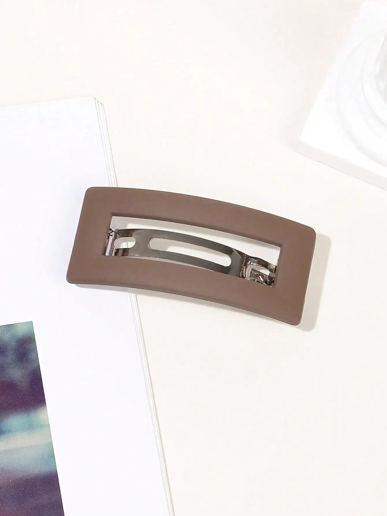Französische Haarspange für Damen und Mädchen, Karamell, automatischer Verschluss, starker Halt, rutschfest, langlebig, Styling-Haar-Accessoires, Haarnadeln – Detail 2