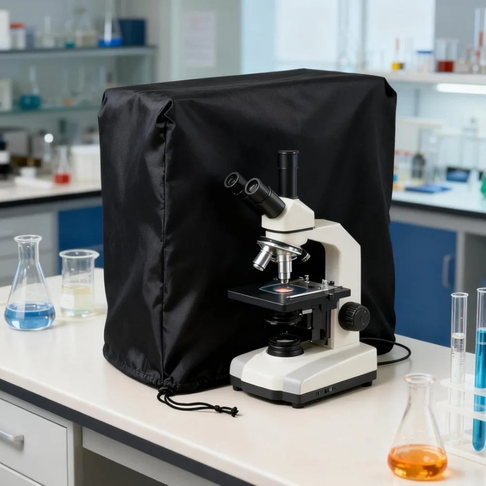 Black For Microscope Dust Cover 35x20x40 cm 210D Oxford Waterproof Dustproof Fit for Full Size Lab For Microscopes