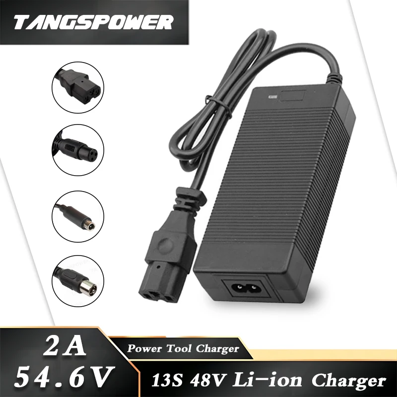 

54.6V 2A Lithium Battery Charger For 48V 13S li-ion Battery Pack Fast Charging Power Tool Chargers High quality Stable Output