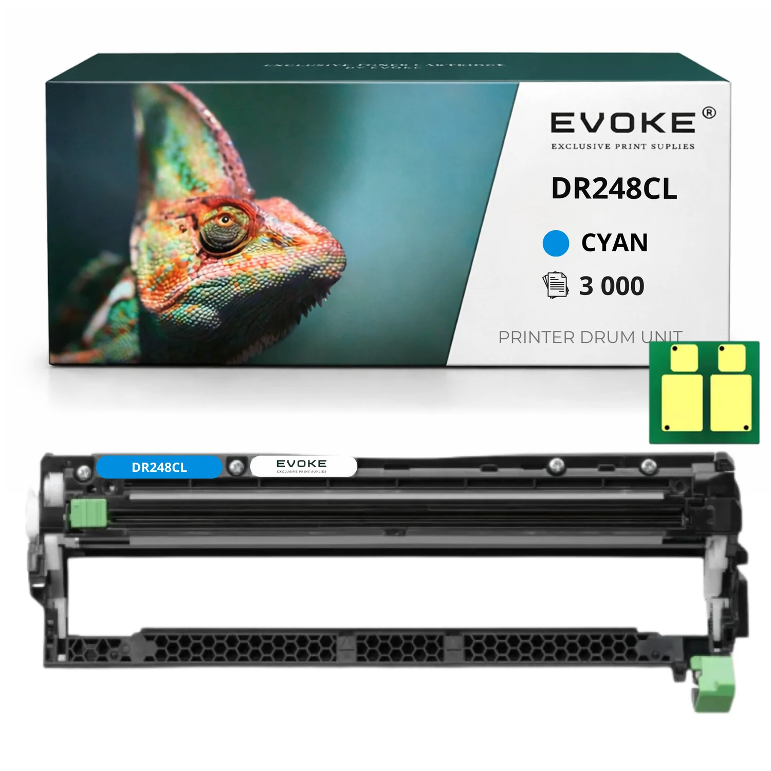 Evoke Compatibele Trommel voor Brother Dr248Cl Dr-248Cl Cyaan 30000 Pagina's Mfc-L8390Cdw Hl-L3220Cw Hl-L3215Cw