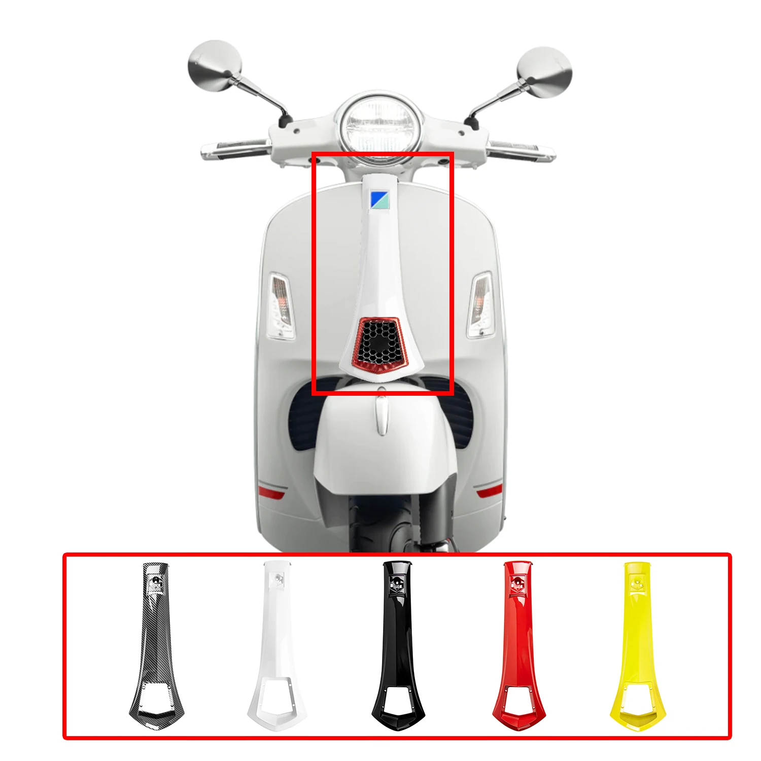 

Motorcycle Front Horn Head Fairing Decoration Cover For Vespa GTS 125 250 300 2019-2022 GTV 300 Tie Belt Bracket Accessories