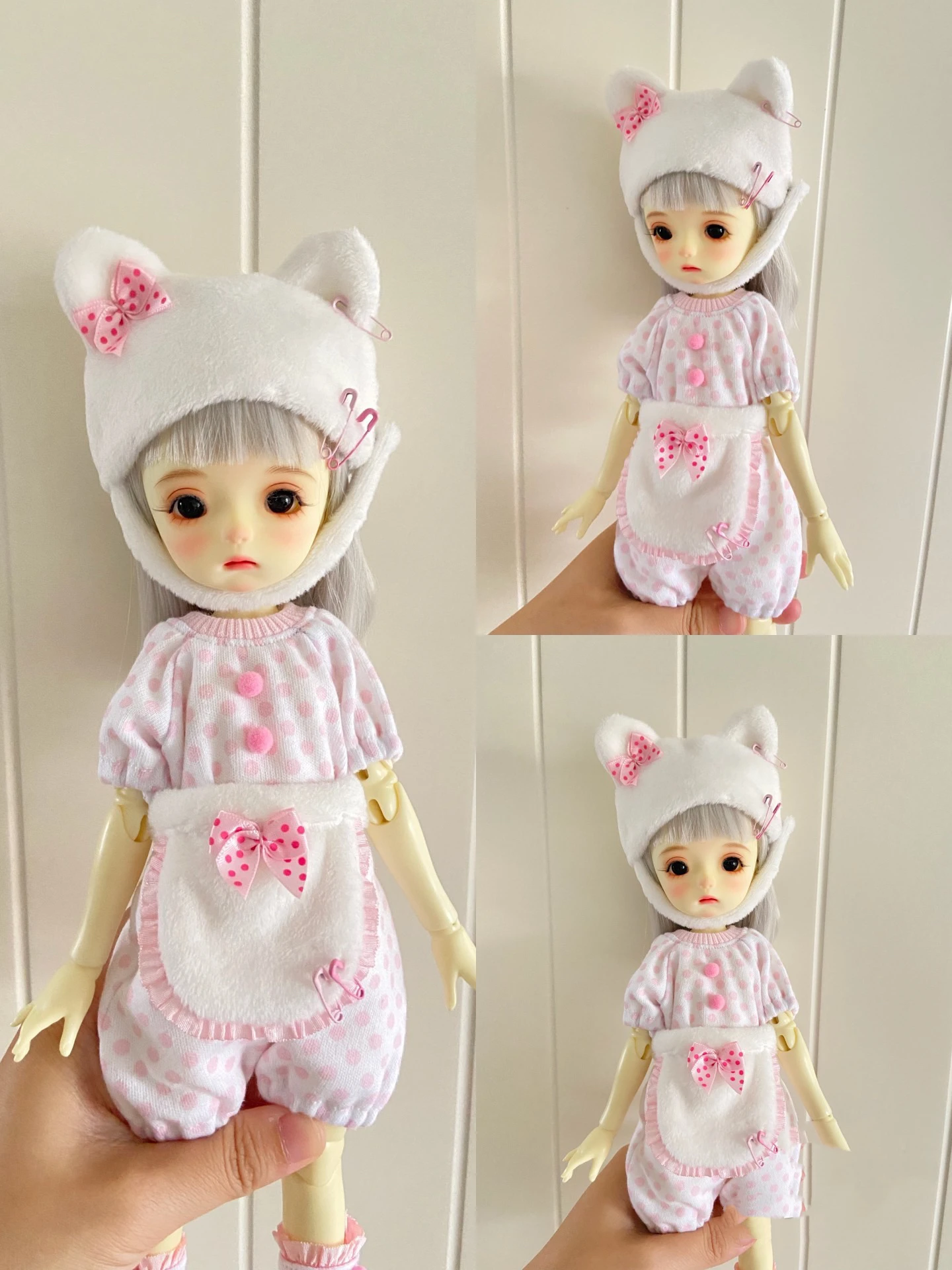 

Bjd clothes dress 1/6 30cm pink dots suit skirt (Fit Azone,ICY, JerryB, 1/6 Doll Accessories)