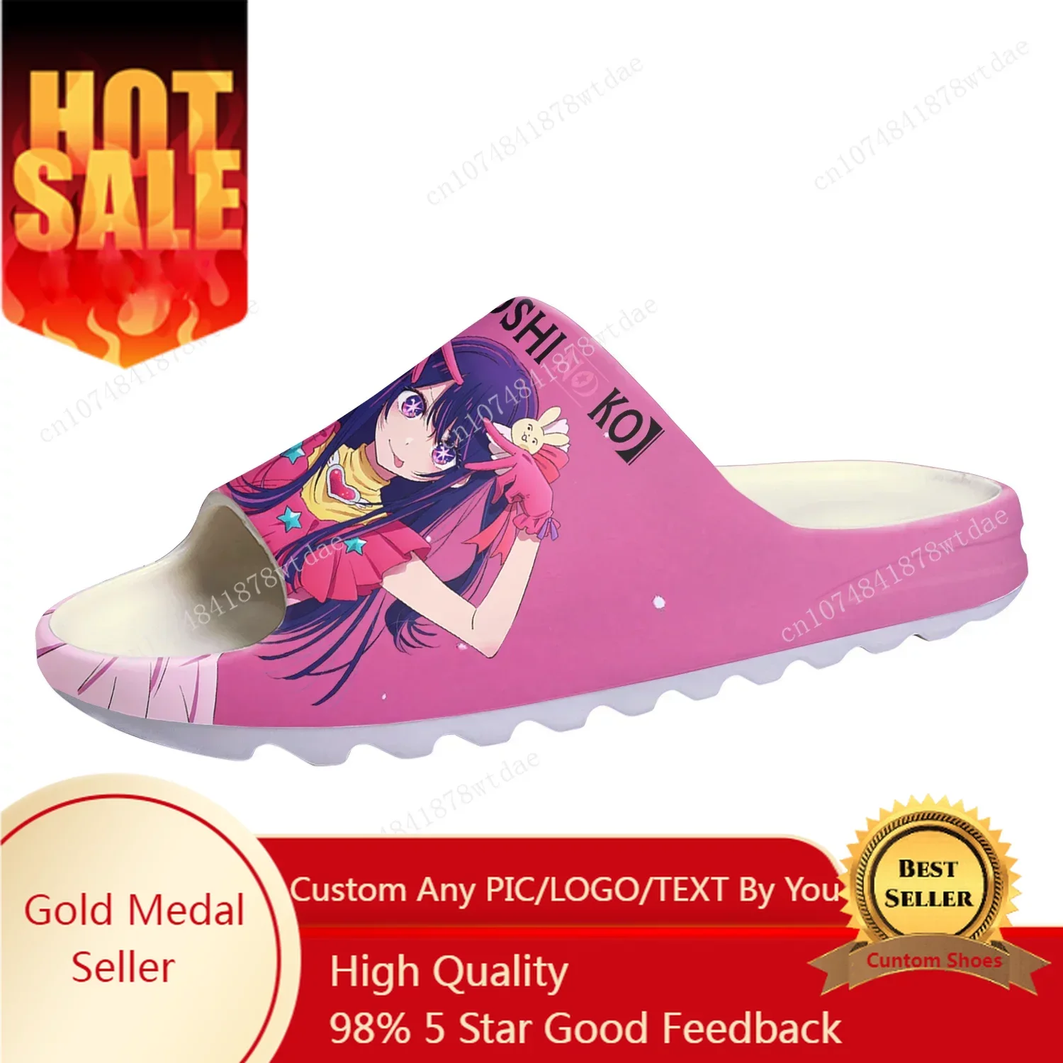 

Oshi No Ko Soft Sole Sllipers Hoshino Ai Mens Womens Teenager Home Clogs Anime Step In Water Shoes On Shit Customize Sandals