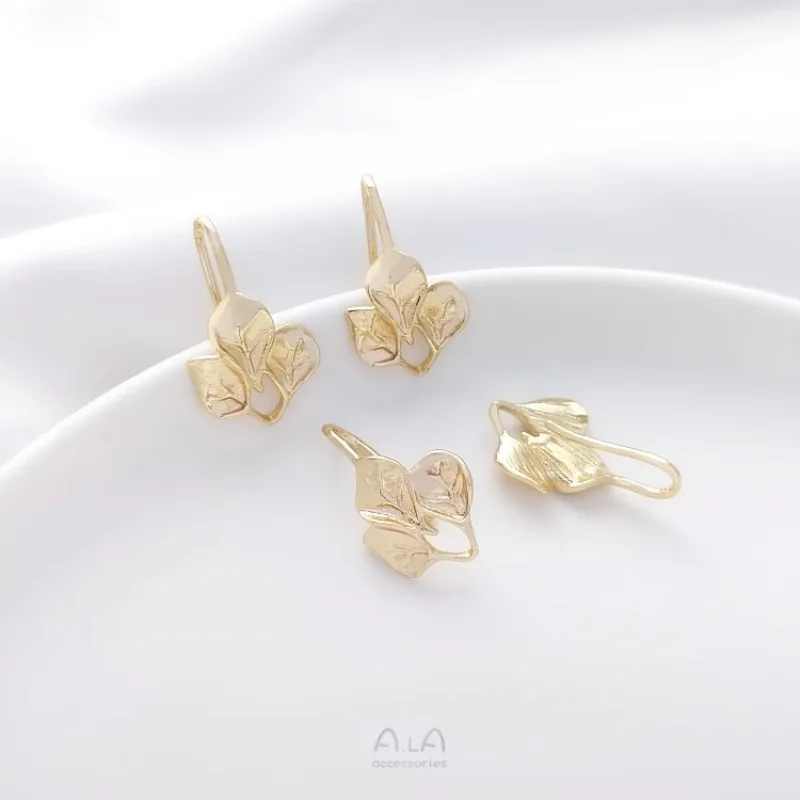 

14K Gold Color Leaves Hanging Rings, Ear Hooks, Straps, Rings, Handmade DIY Earrings, Handmade Ear Jewelry Material Accessories