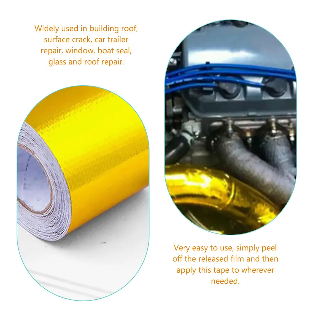 Aluminum Foil Tape Heat Resistant Duct Sealing Tape for Car Exhaust Repair Roof Window Boat Glass Crack Insulation Industry Use