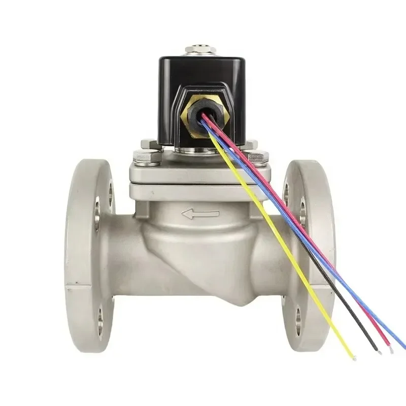 Stainless Steel Solenoid Valve for Steam Air Water-DP-100F AC110V/AC220V Electric Normally Closed RED MAN Stock