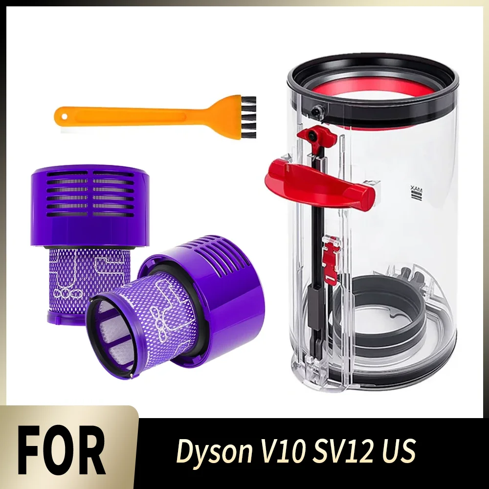 Replacement Dust Bin For Dyson V10 SV12 US Animal Absolute Vacuum Cleaner Dust Container With Filter Spare Parts Accessories