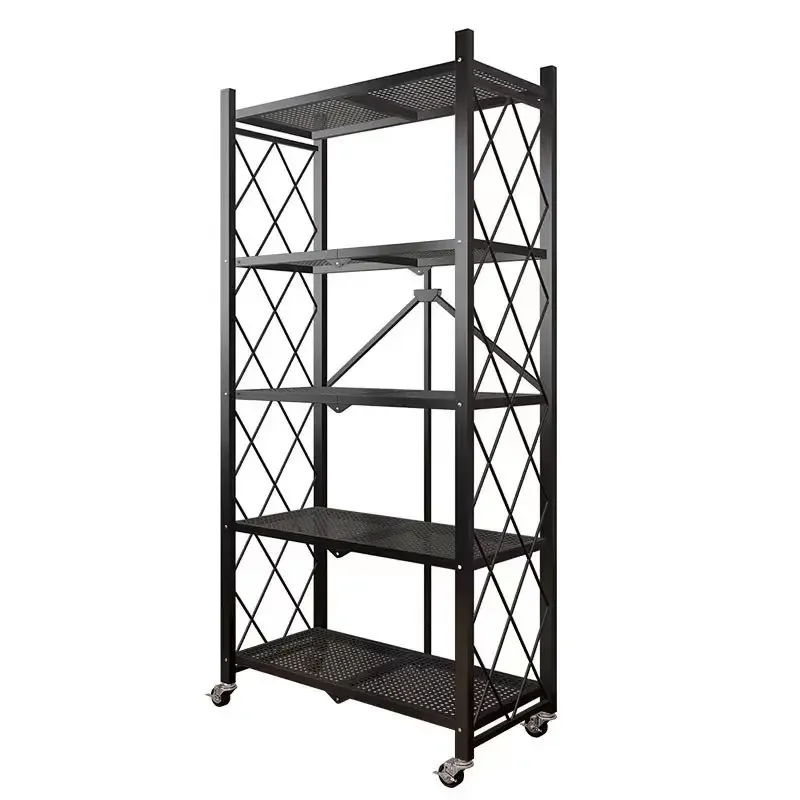 Installation-Free Kitchen Storage Rack Bathroom Bathroom Living Room Floor Storage Rack Gap Trolley Shelf Wholesale