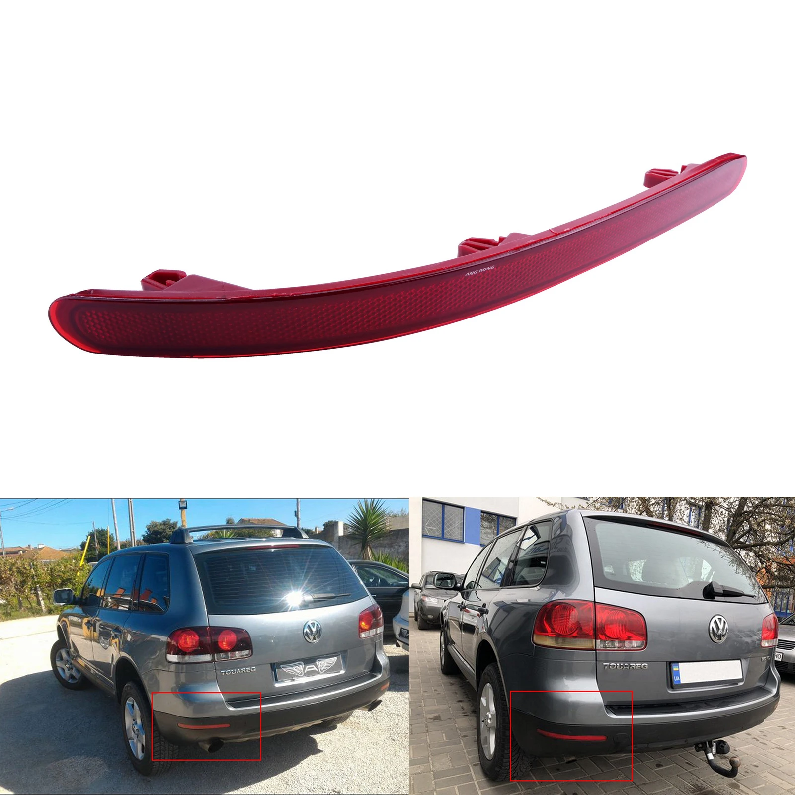 Left Side N/S Red Lens Cover Rear Bumper Reflector No Light For VW Touareg 02-10