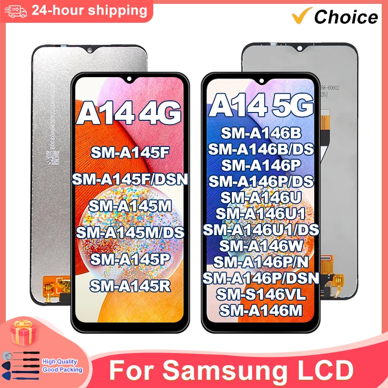 Choice For Samsung Galaxy A14 4G LCD SM-A145F A145M Display Touch Screen Digitizer For Samsung A14 5G SM-A146B LCD