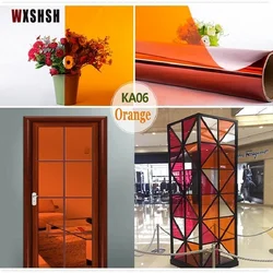 Window stickers UV-Prevention self-adhesive film PET For Home Office Market Store Kindergarten Orange Color