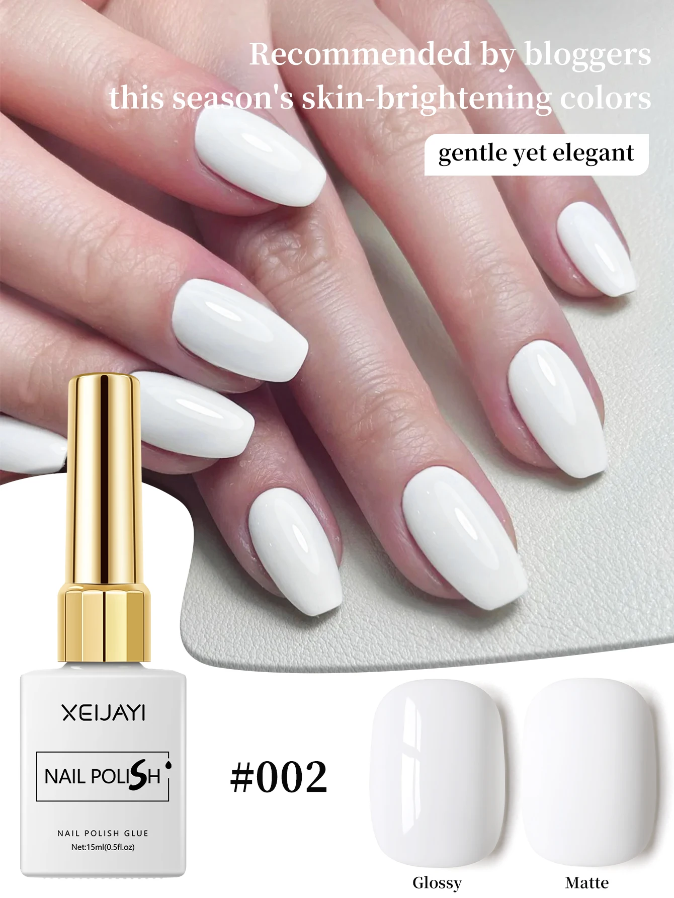 XEIJAYI 1 Stück 15ml Blauer Gel-Nagellack - UV-härtend, Formaldehydfrei für Trendige Nagelkunst-Designs, Langanhaltend & Geruchlos – Detail 7