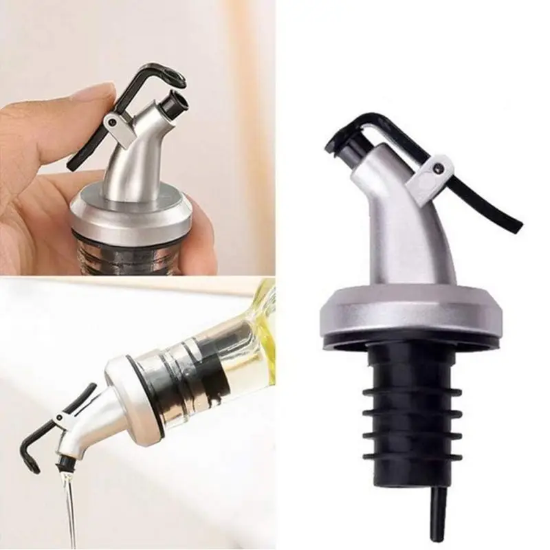 3PCS Silver Spray Paint Oil Bottle Plug Plastic Oil Bottle Plug Soy Sauce Vinegar Bottle Plug Oil Pour Nozzle