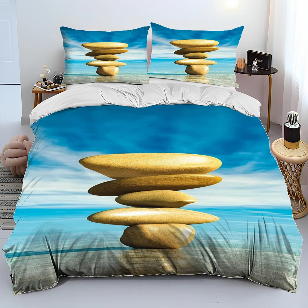 

3D Sea View Ocean Beach Scenery Comforter Bedding Set,Duvet Cover Bed Set Quilt Cover Pillowcase,King Queen Size Bedding Set