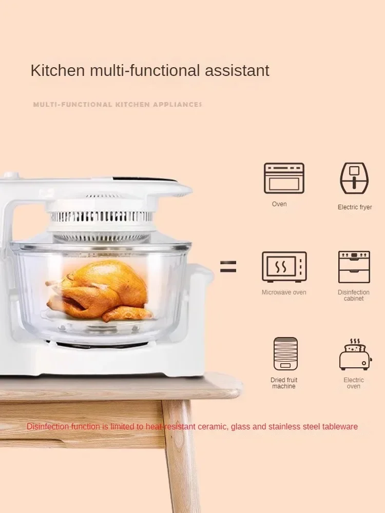 Visualization air fryer, low-fat, smoke-free electric fryer, silent heating, multi-function halogen oven