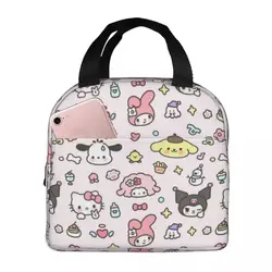 Kuromi Pochacco Pom Pom Purin Insulated Lunch Bag Large Cartoon Reusable Thermal Bag Lunch Box Tote College Picnic Food Bag