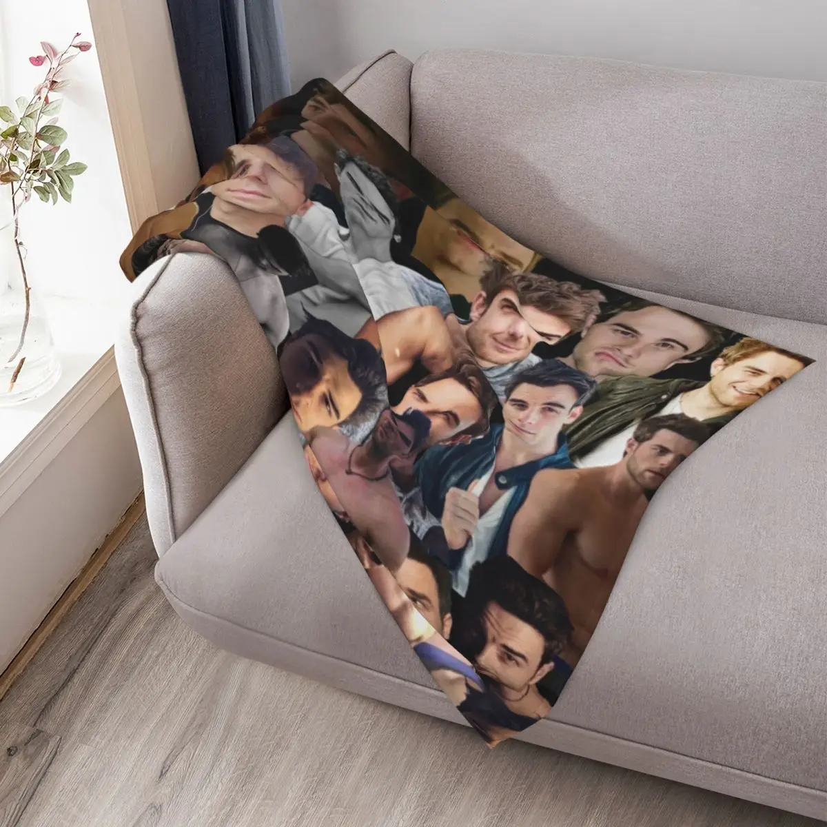 كول ميكايلسون صور كولاج رمي بطانية الأرائك الزخرفية لفصل الشتاء أشعث كيس النوم البطانيات