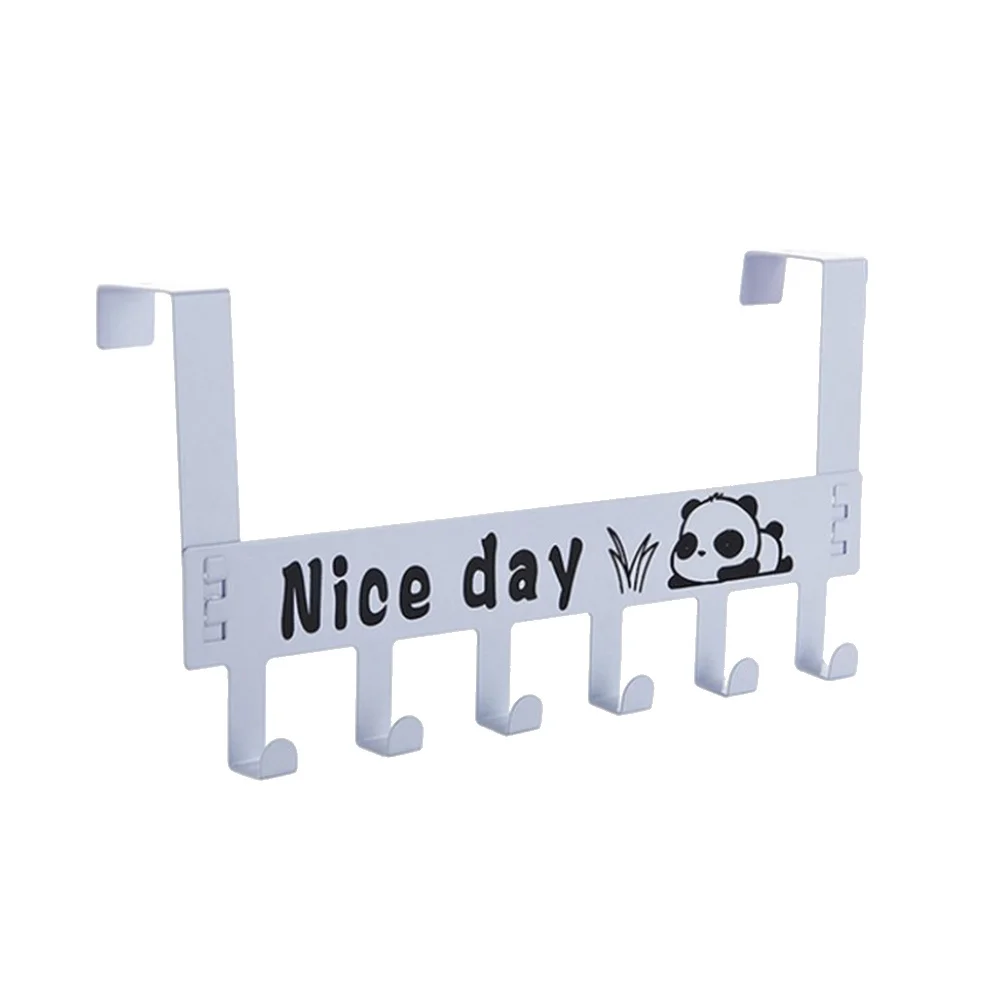 

Over Door Hook Hanger White Metal Storage Rack For Coat Towel Bag Kids Room Bathroom Garage Holds Hats Belts Scarves Keys
