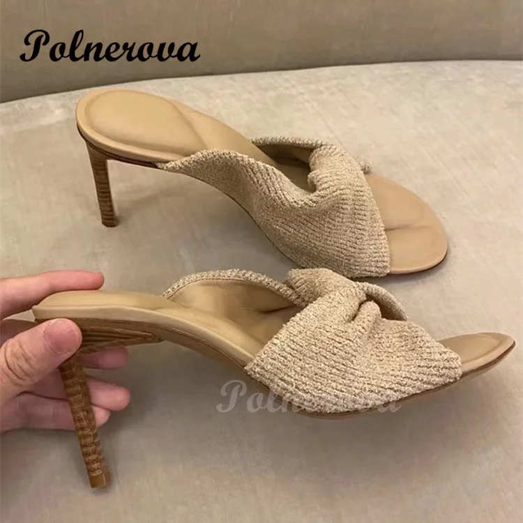Bow High Heels for Women Luxury Solid Toe Stiletto Heels Round Toe Sexy Open Toe Sandals Wedding Shoes Women's Shoes
