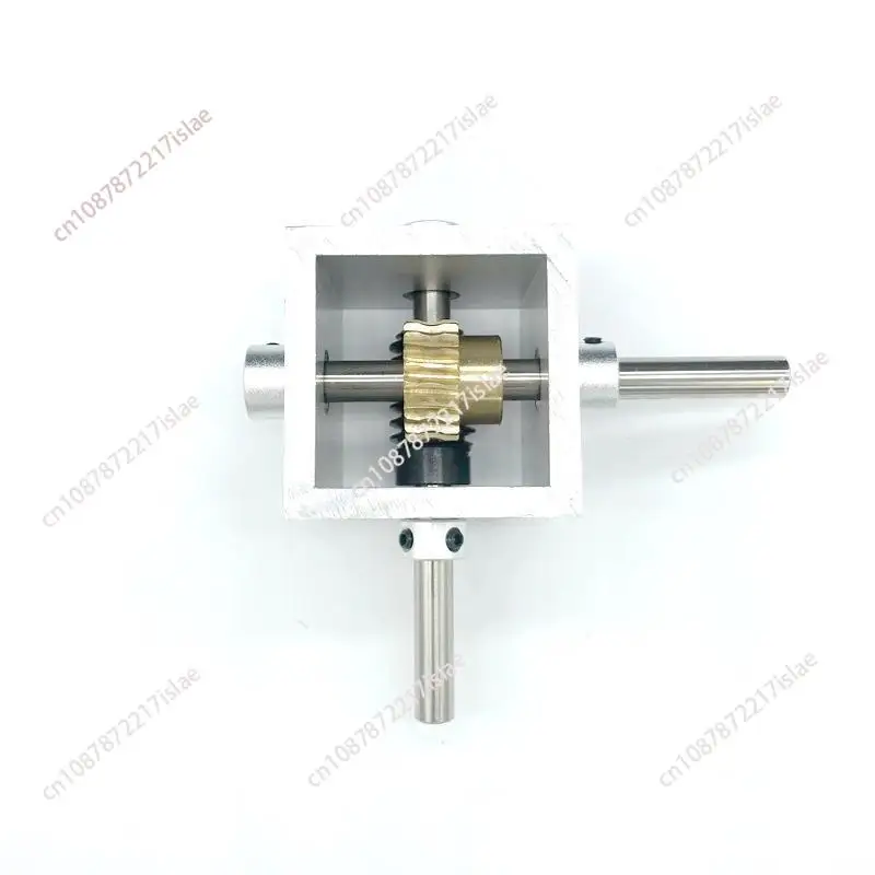 Worm Gear Reducer Miniature Gearbox 90 Degree Right Angle Reversing Gear Box 1:10 1:20 Corner Detector Worm Gearing Reducer