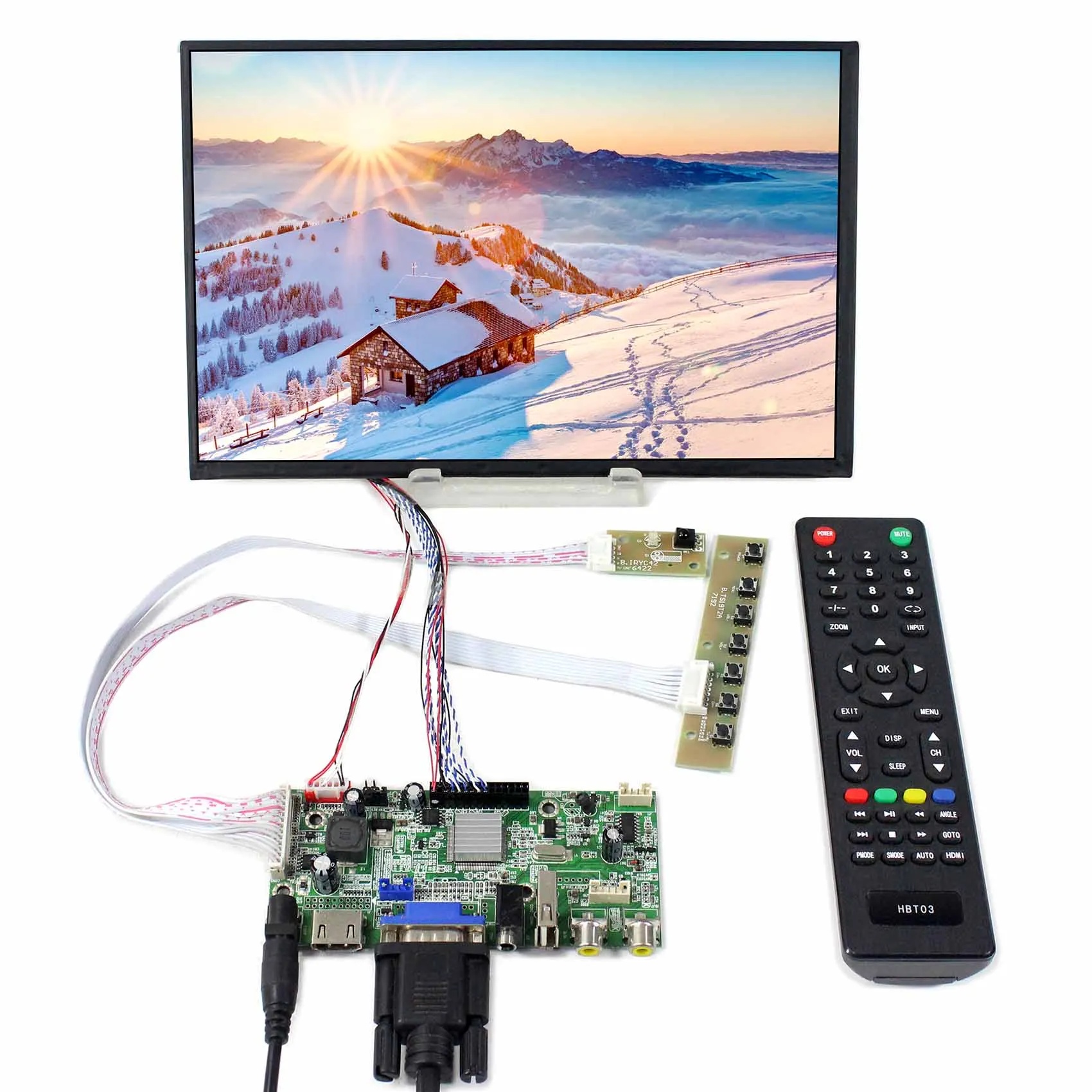 HD MI VGA 2AV USB LCD Board Work with LVDS Interface LCD Screen 10.1